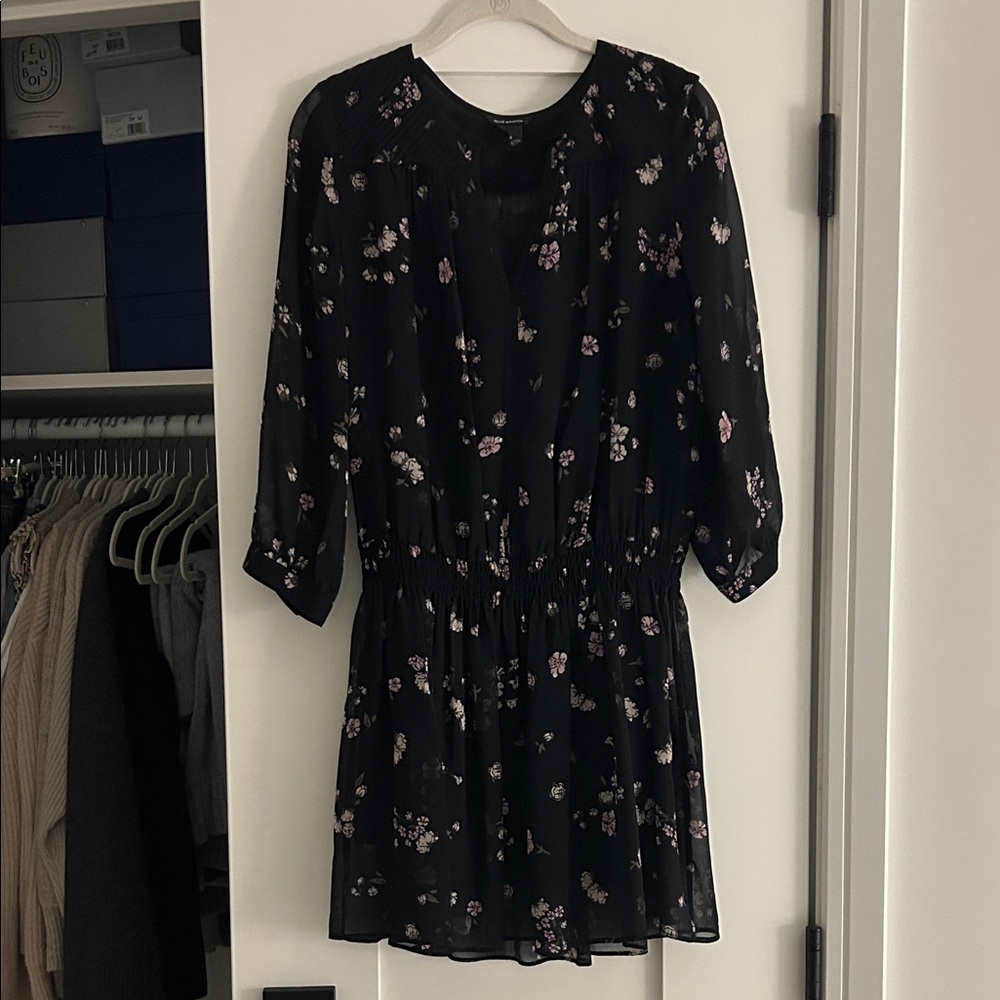 Club Monaco Floral Black Dress